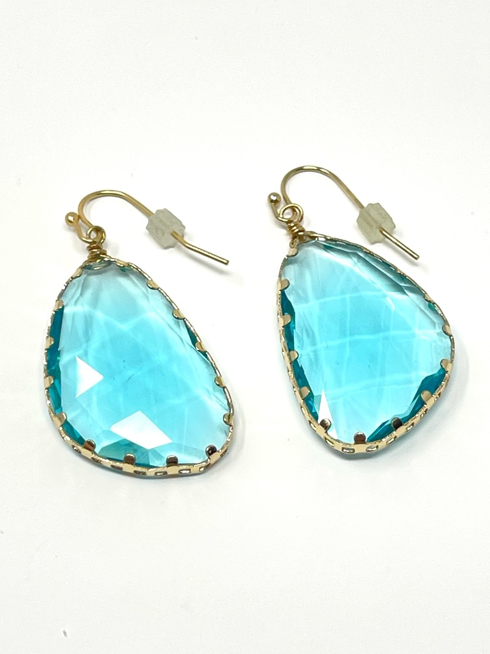 New Anthropologie Issoria Drop Glass Earrings Blue